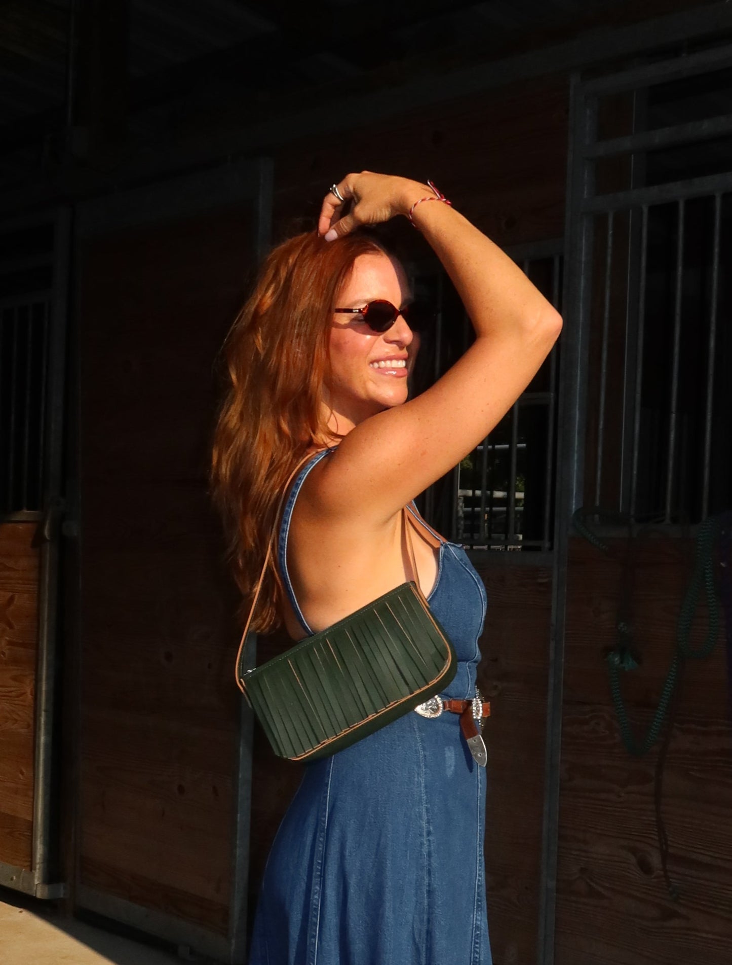 Paloma Fringe in Hunter Green