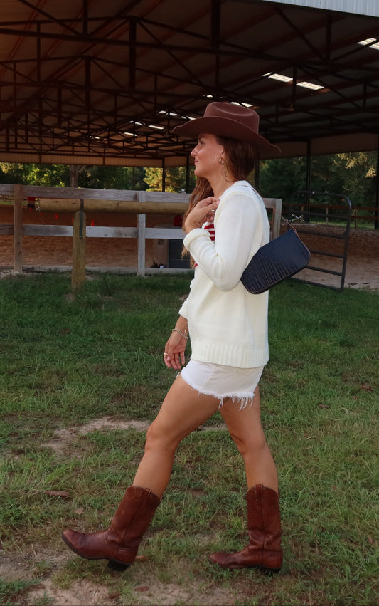 Paloma Fringe in Navy Blue